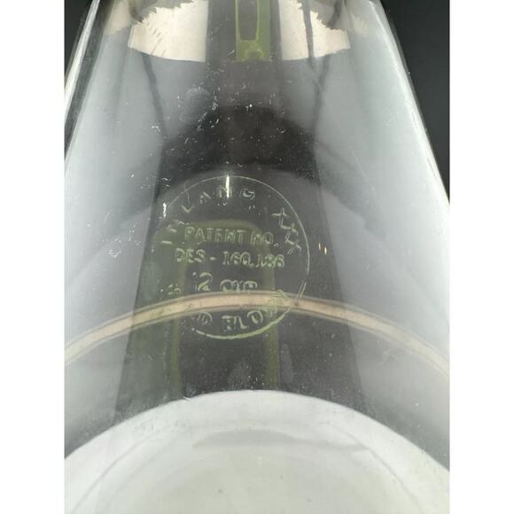 Vintage Atomic Inland Glass Coffee Carafe Silver Stripes W/Cork Stopper Top MCM - Picture 4 of 6